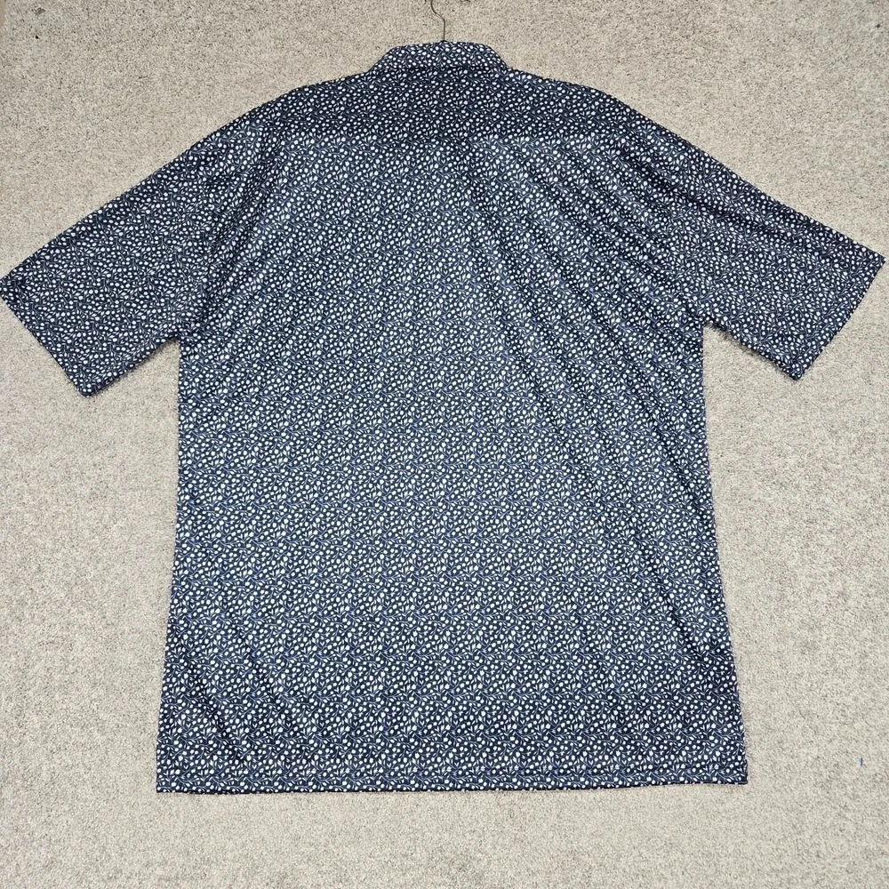 Collars and Co blue white floral Performance Dress Collar Polo Mens 3XL NEW - Picture 4 of 10